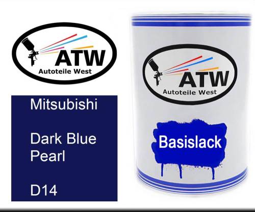 Mitsubishi, Dark Blue Pearl, D14: 500ml Lackdose, von ATW Autoteile West.